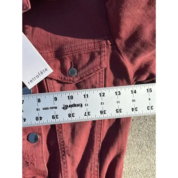 Retrofete Tori Puff Sleeve Denim One Piece Jumpsuit In‎ Rose Pink, Size XS